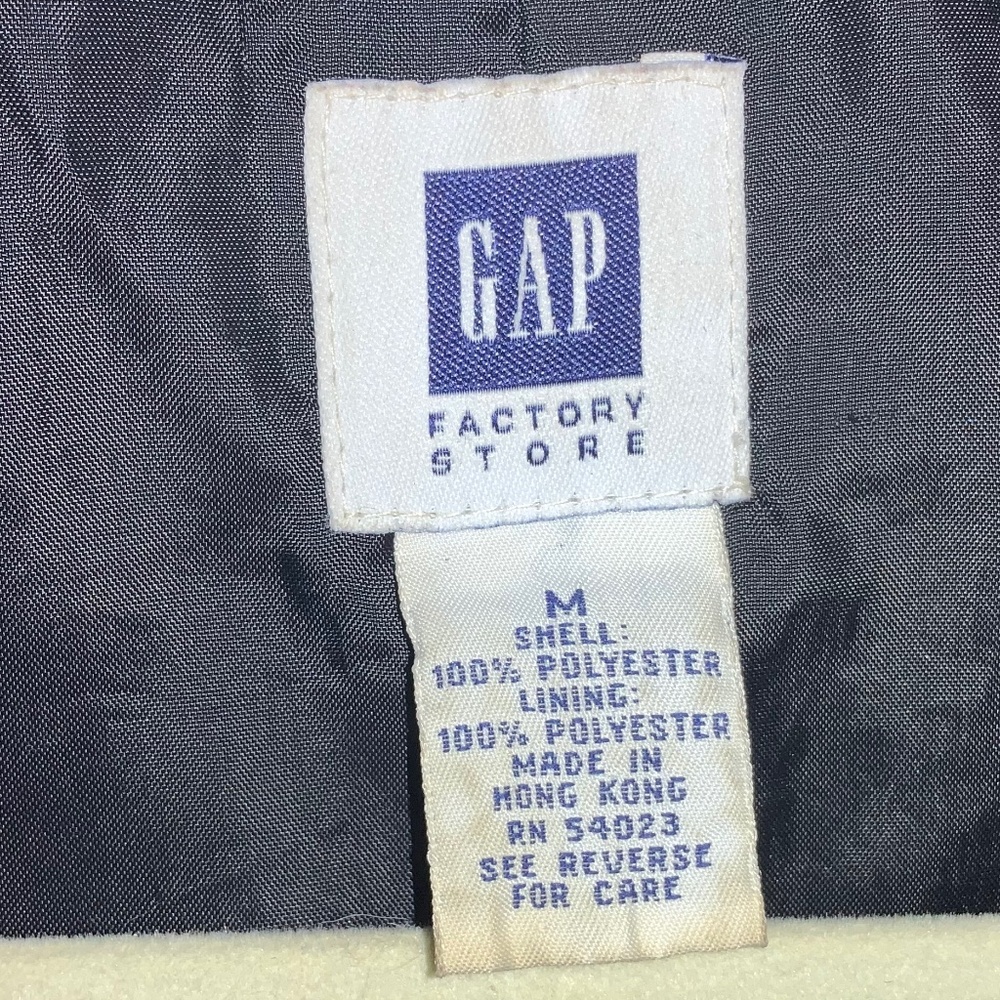 Gap black double breasted trench coat Sz M Lined water resistant Y2K - Picture 3 of 5